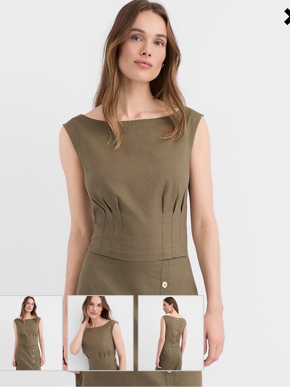 NWT Linen Cotton Boatneck LOFT Top